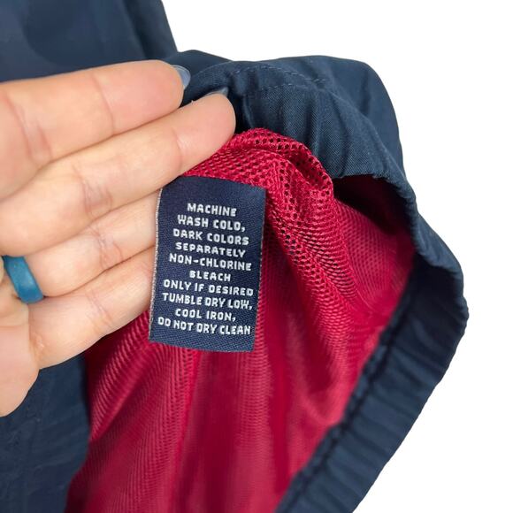 PGA Tour Golf Mens 1/4 Zip Pullover Windbreaker Fleece Lined Navy Blue Red Large - Picture 6 of 6